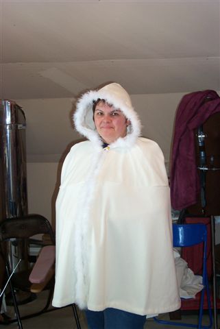 Soft white cape for over wedding gown
